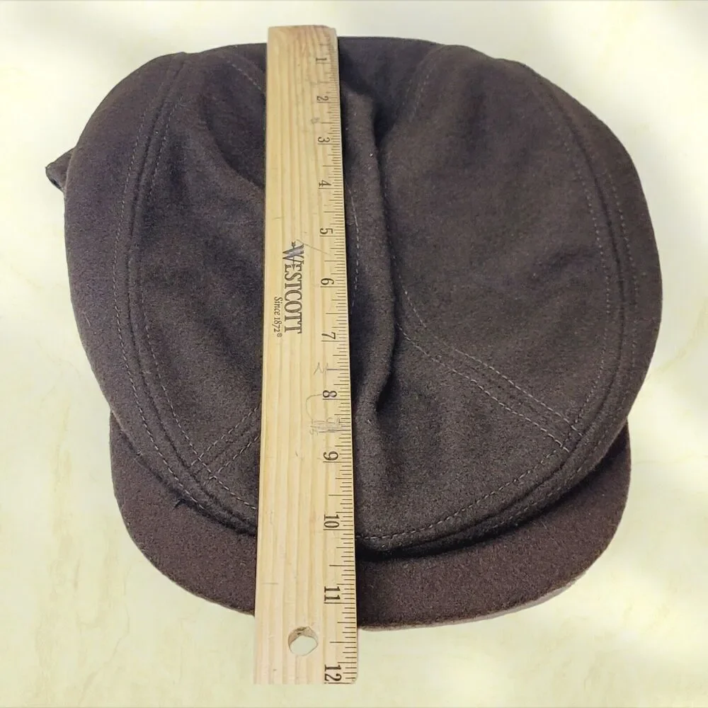 Vintage New York Hat Co Made USA Brown 100% Wool Driver Newsboy Cap L XL‎